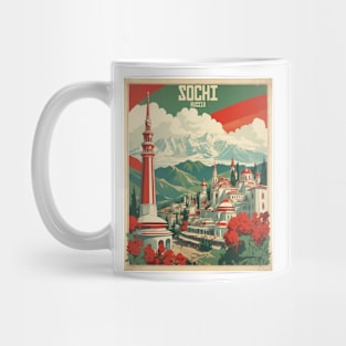 Sochi Russia Vintage Tourism Poster Mug